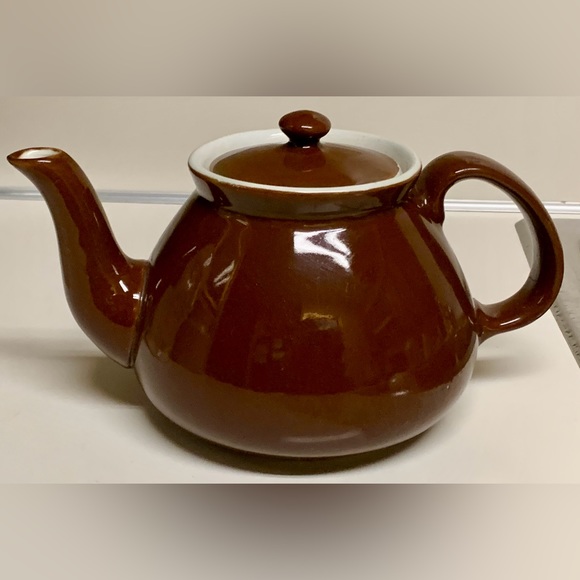 Mid Century Vintage Brown Ceramic Restaurant Diner Style Lidded Teapot - Picture 14 of 16